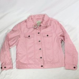 L.L. BEAN Pink Denim Snap Button Jacket
